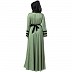 Polka dotted designer abaya- Green Polka dotted designer abaya- Green